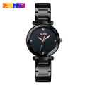 SKMEI Fashion Edelstahl Dame Elegante Uhr Luxus Starry Quarzuhren Reloj Mujer 9180